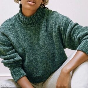 Cotton Candy LA Sea Foam Light Green Turtleneck Mock Neck Sweater